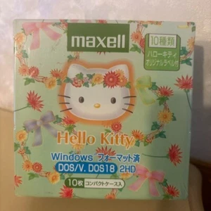 Disquettes Maxell 3,5 pouces ×10 Windows DOS/V 2HD Hello Kitty non ouvertes #2 - Photo 1/5