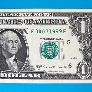 April 7, 1999 / 4 July 1999 (F 04071999 F) BIRTHDAY Note $1 One Dollar Bill - Picture 1 of 4