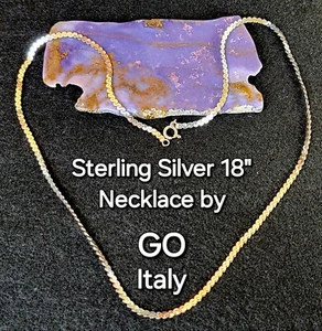 Necklace Rare 18" VTG Serpentine Sterling Silver 925 Italy in Gorizia 1960's - Picture 1 of 10