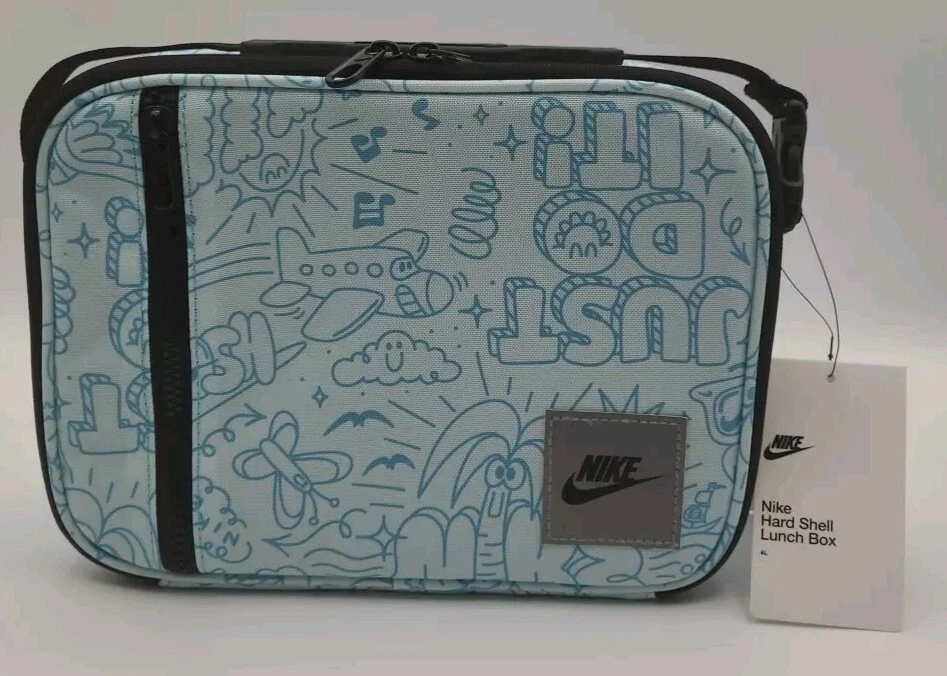 Nike Swoosh Hard Shell Lunch Box 4L Glacier Blue Insulated School Bag 9A2929-G25