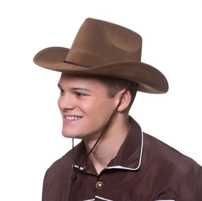 Cowboy Hat Mens Ladies Adults Super Deluxe Wild West Rodeo Cowboy Fancy Dress - Image 1 of 2