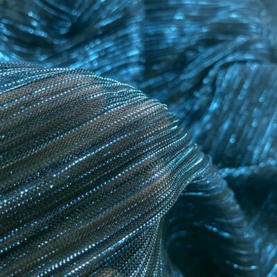 Soft Gradient Pleated Mesh Fabric Tulle Evening Dress Apparel Material Trim Sew - Image 1 of 4