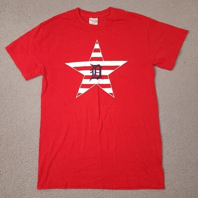 Detroit Tigers T-Shirt Mens Small Red MLB Baseball USA Star - Image 1 of 4