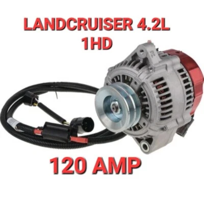 Alternator Upgrade For TOYOTA LANDCRUISER 4.2L 1HD - 120 Amp Output With Harness - Image 1 of 4