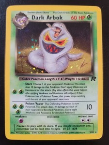 Pokemon TCG Dark Arbok 1st Edition Team Rocket Holo Rare 2/82 Damaged