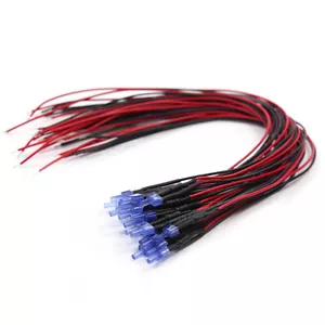 20pcs Pre-wired Resistor 26awg 20cm Wire Diffused Blue 2mm LED Lamp Light 12V - Picture 1 of 5