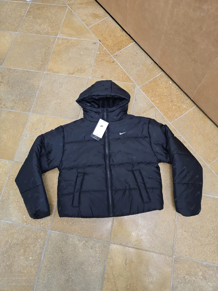 Nike Sportswear AOP Therma-Fit Black Puffer Jacket FV7941-010 Sz Women's XS