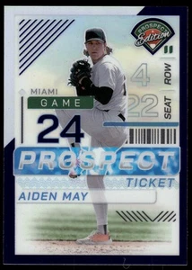 2024 Panini Prospect Edition AIDEN MAY PROSPECT TICKET PURPLE HOLO /99 #8 MIAMI - Bild 1 von 2
