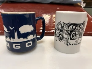 Set Of 2 Chicago Coffee Mugs Skyline Gangsters Al Capone - Picture 1 of 10