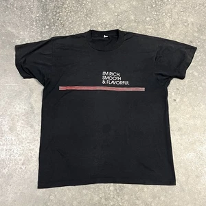 Vintage Bacardi Rum Single Stitch T Shirt Mens Medium ? Black Screen Stars Read - Picture 1 of 9