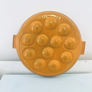 Vtg Le Creuset Escargot Cast Iron 12 Snail Hole Orange Enamel 8” Made in France - Picture 1 of 5