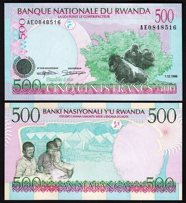 Rwanda 500 Francs 1998, UNC, P-26 - Image 1 of 3