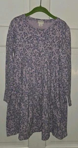 JCREW CREWCUTS Lavender Purple Floral Pullover Cotton Peasant Dress Girls 7 - Picture 1 of 4