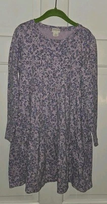 JCREW CREWCUTS Lavanda Púrpura Floral Pullover Algodón Vestido Campesino Niñas 7 Foto 1 de 4