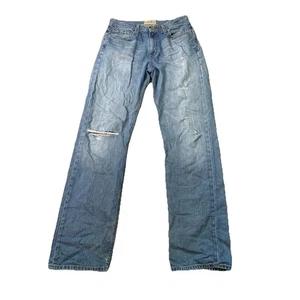 Pantalones de mezclilla BKE con hebilla para hombre talla 32x35 largos azul Austin desgastado trabajo occidental - Imagen 1 de 17