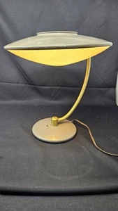 Vintage 1950s Dazor MCM MID CENTURY Desk Lamp Brass Accent UFO Saucer Atomic - Picture 1 of 17