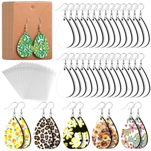 50pcs Sublimation Blanks Products - Sublimation Earring Blanks with Earring H... - Picture 1 of 7