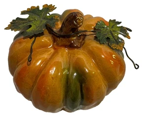 Fall Autumn Harvest Ceramic Rustic Pumpkin Holiday Farmhouse Home Accent Decor - Picture 1 of 2