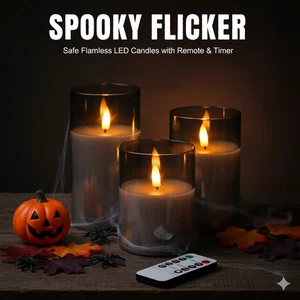 LED Candle Light 3 In 1 Flameless Candles with Remote Battery Operated halloween - Picture 1 of 22