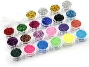 24 Farben Körper Glitzer Set für Make-up, Nägel, Haare und Kosmetik - Bild 1 von 12