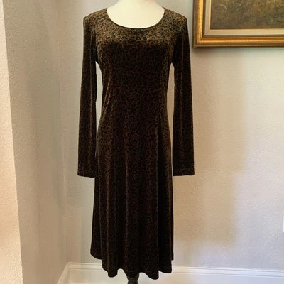 Vestido midi de terciopelo leopardo de colección años 90 talla 6 Grunge caprichoso bruja rock festival Foto 1 de 4