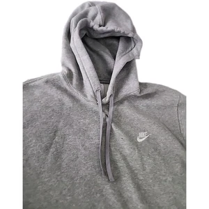 Nike Hoodie Men's XL Gray Fall/Winter Pullover Fleece Pockets Swoosh Sweatshirt - Picture 1 of 10