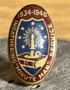 1934-1940 Spilla Pulsante di Servizio Minuti Raccolta Minuti Whitehead & Hoag 1" - Foto 1 di 4