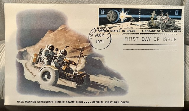 Vintage First Day of Issue August 2, 1971 $.08 cent Stamps w/ Cachet.  APOLLO 15