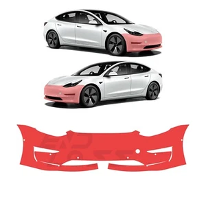 Model 3 2017-2023 FRONT BUMPER W/ 6 SENSOR PreCut Paint Protection Film Clear - Picture 1 of 3