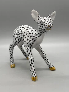 Herend Deer Fawn Black & White Porcelain figurine - Picture 1 of 20