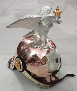 Casco prussiano rame deluxe ufficiale tedesco pickelhaube casco uguale con supporto - Foto 1 di 13