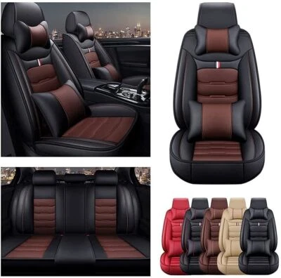 For Nissan Xterra Leather Car Seat Cover 5-Seats Full Set Front Rear Cushion Pad - Image 1 of 4