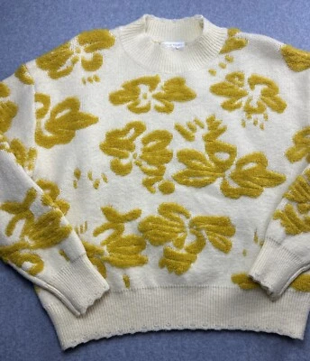 Suéter feminino tomate voador pequeno amarelo floral Páscoa primavera escritório robusto - Imagem 1 de 4