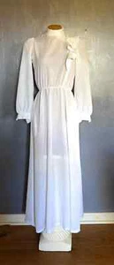 Vestido Colmena Vintage Años 70 - Blanco - Botones Perlados - Talla Pequeña - Precioso - Imagen 1 de 10