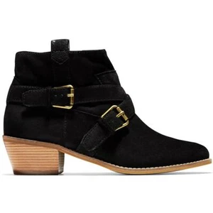 Cole Haan Womens Jensynn Black Suede Booties Heels 5 Medium (B,M) BHFO 0253 - Picture 1 of 3