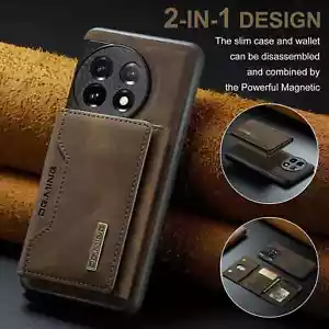 Funda tipo billetera de cuero magnético desmontable DG Ming genuina para Oneplus 12 11 - Imagen 1 de 6