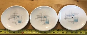 Lote de 3 platos de ensalada/pan Franciscan Atomic Oasis de 8 pulgadas vintage - Imagen 1 de 7