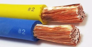 20' FT 2 AWG GAUGE EPDM HD WELDING CABLE 10' BLUE 10' YELLOW USA NEW - Picture 1 of 1
