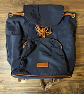 Dooney & Bourke Small Nylon Backpack Dark Blue and Leather - Picture 1 of 4