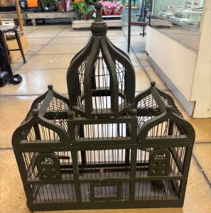 Antique Wood & Metal Taj Mahal Style Bird Cage - Picture 1 of 14