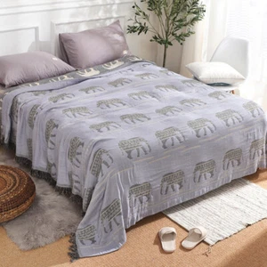 Chinese Soft Nap Blanket Summer Gauze Towel Blanket Traditional Craft Bed Cover - Picture 1 of 18