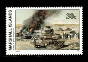 Marshall Islands 1991 - World War II Battle of Beda Fomm - Single Stamp - MNH - Picture 1 of 1