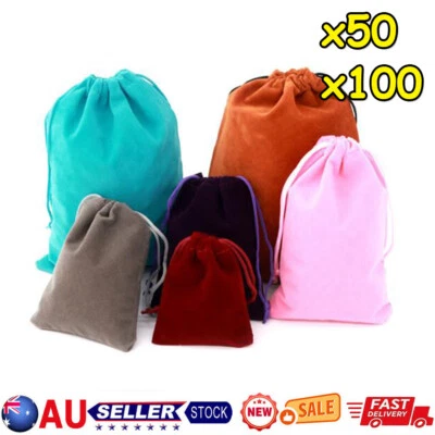 Small Velvet Cloth Drawstring Bags Gift Bag Jewelry Ring Earring Necklace Pouch - image 1 of 4