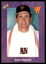 1991 Classic Baseball Dave Righetti San Francisco Giants #87