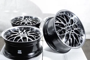 17 Wheels Rims Black Polish Honda Civic Accord Toyota Corolla Celica Camry RAV4 - Picture 1 of 6