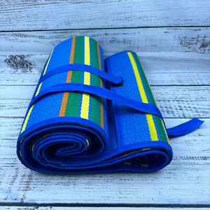 Alfombra grande de picnic vintage plegable de plástico estilo tejido playa exterior 80x60 - Imagen 1 de 6
