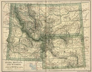 IDAHO MONTANA WYOMING: Población de reservas de rieles del condado de la ciudad de 1891 con fecha - Imagen 1 de 3