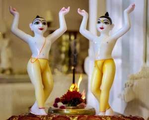 18" Mármol Señor Radha Krishna Ídolo Artesanía Estatua Murti Indian Showpiece Deco - Imagen 1 de 7