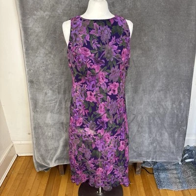 Vestido Vintage AGB Para Mujer 10 Púrpura Floral Maxi Gasa Alto Bajo Hada Años 90 Foto 1 de 4