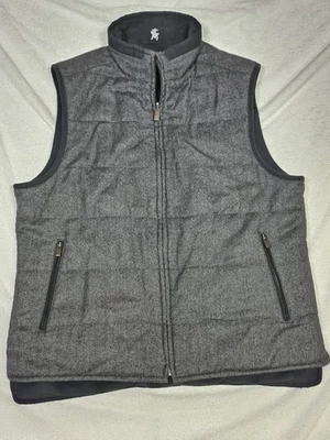 Sz M Men's Hart Schaffner Marx Reversible Wool Vest HEAVY WEIGHT GREY & BLACK - Image 1 of 4